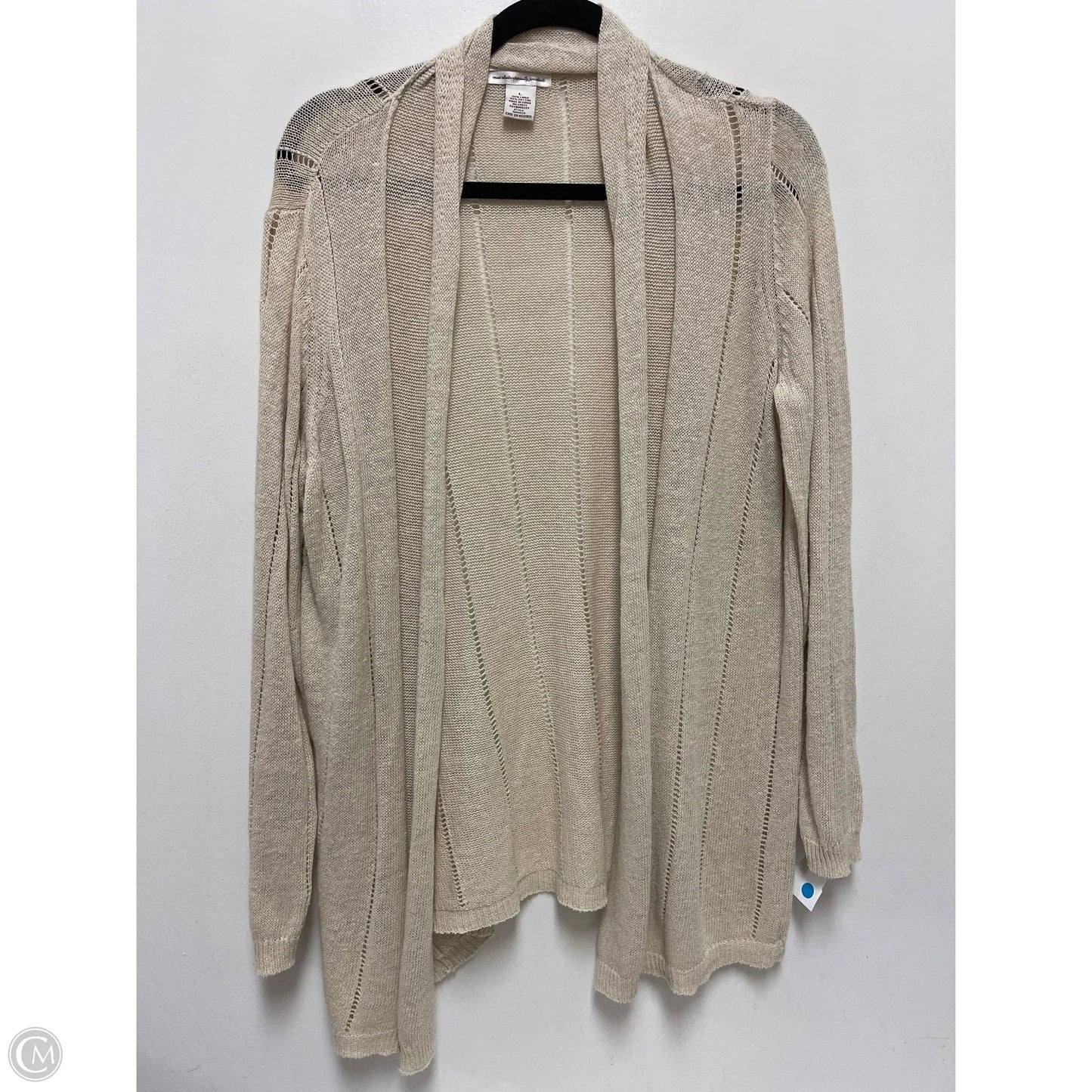 Sweater Cardigan By Clothes Mentor In Cream, Size: L