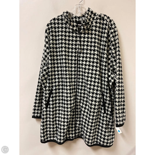 Jacket Fleece By Woman Within In Black & White, Size: 3x