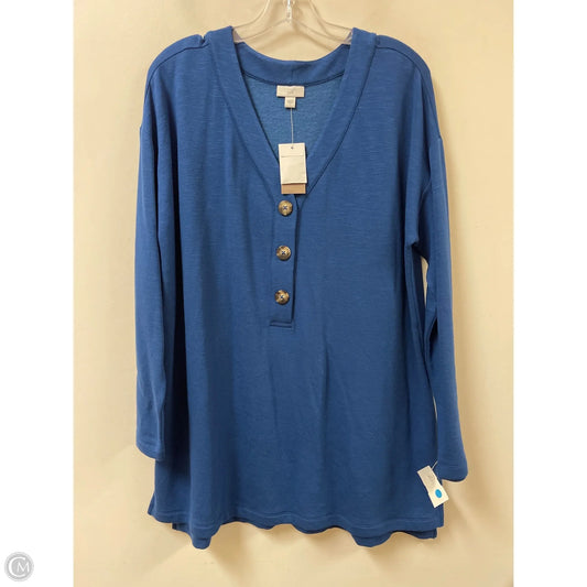 Tunic Long Sleeve By J. Jill In Blue, Size: L