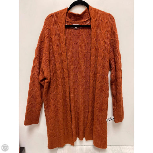 Sweater Cardigan By Knox Rose In Orange, Size: Xl