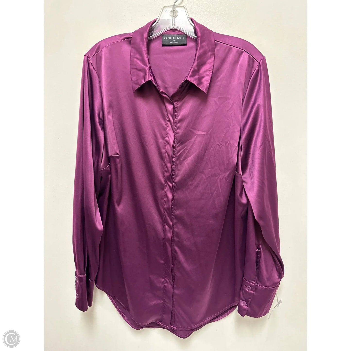 Blouse Long Sleeve By Lane Bryant In Purple, Size: 1x