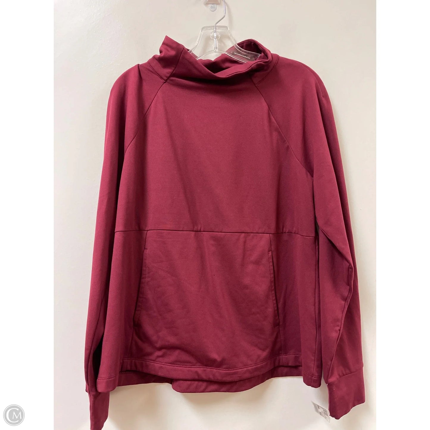 Athletic Top Long Sleeve Collar By Avia In Red, Size: L