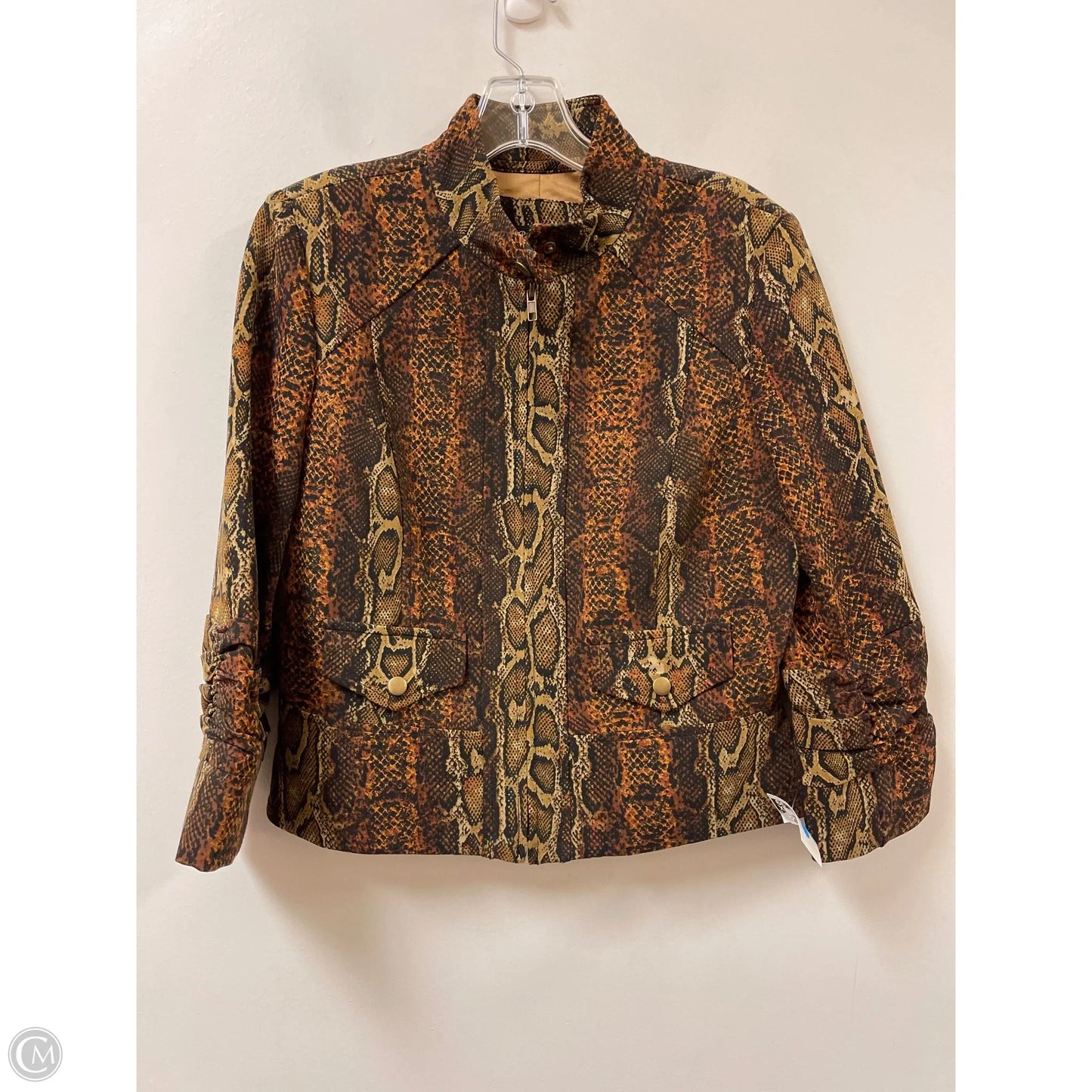 Blazer By Peck And Peck In Snakeskin Print, Size: M