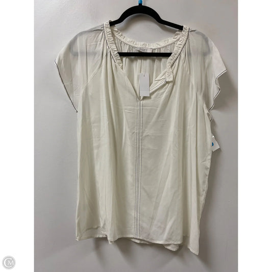 Top Short Sleeve By Loft In Cream, Size: L