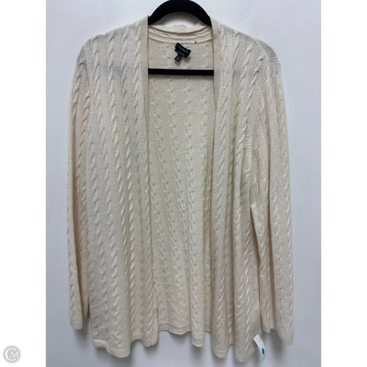 Sweater Cardigan Cashmere By Talbots In Cream, Size: Xl