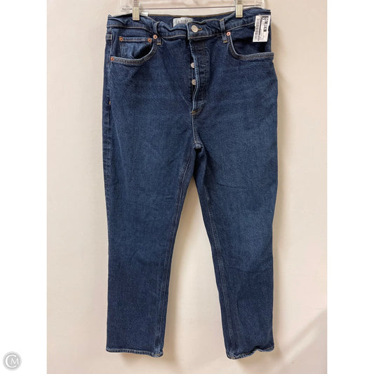 Jeans Straight By Agolde In Blue Denim, Size: 14