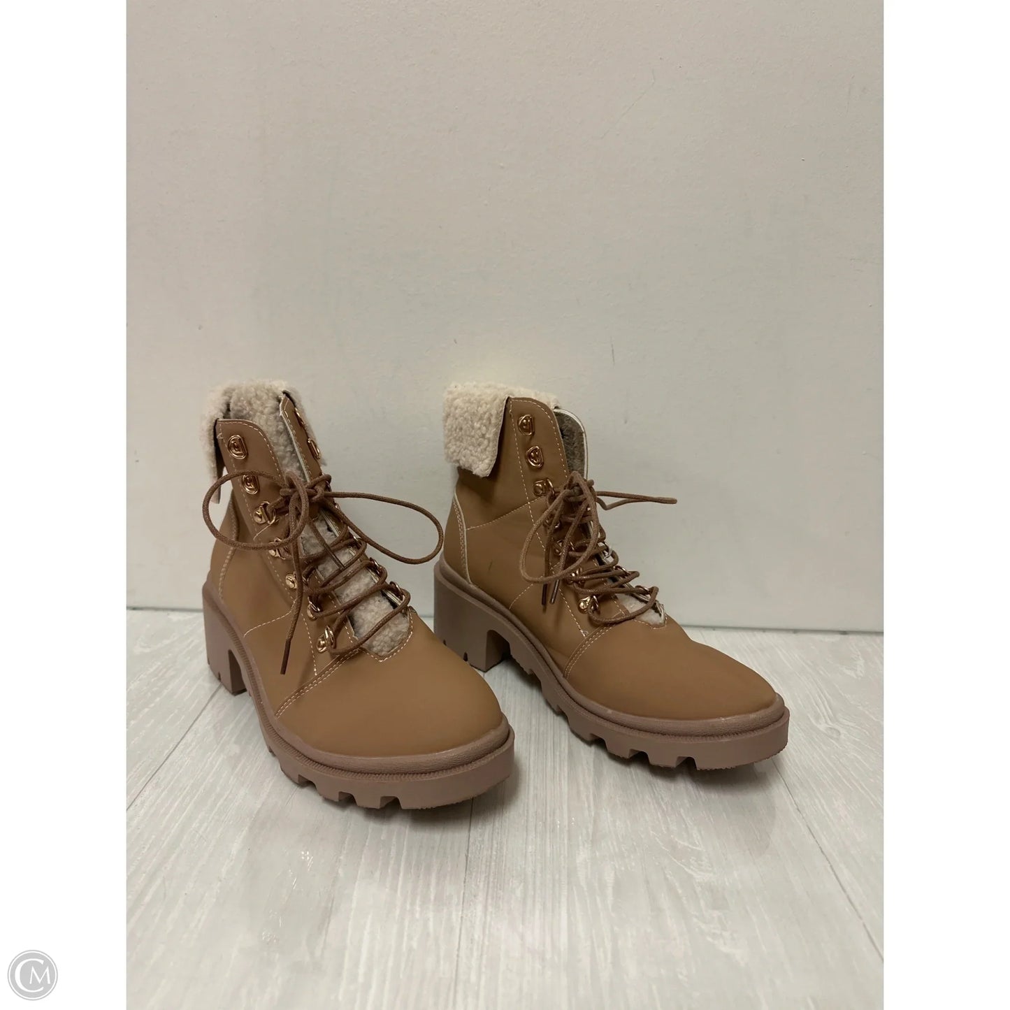 Boots Combat By Clothes Mentor In Tan, Size: 10.5