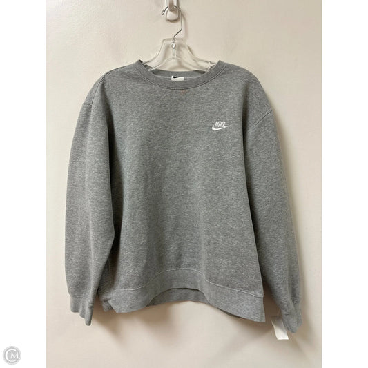 Sweatshirt Crewneck By Nike Apparel In Grey, Size: M