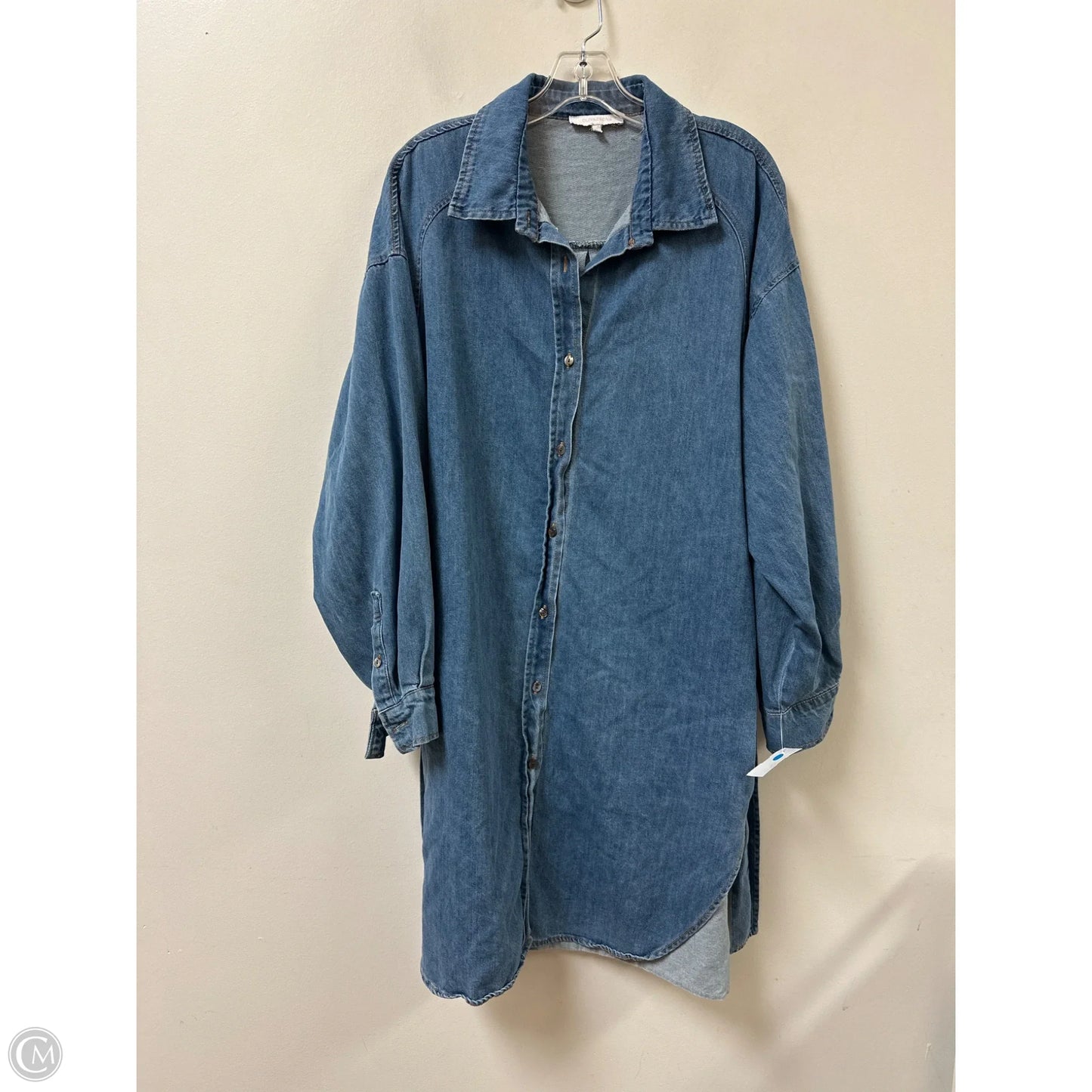 Dress Casual Midi By Olivaceous In Blue Denim, Size: L