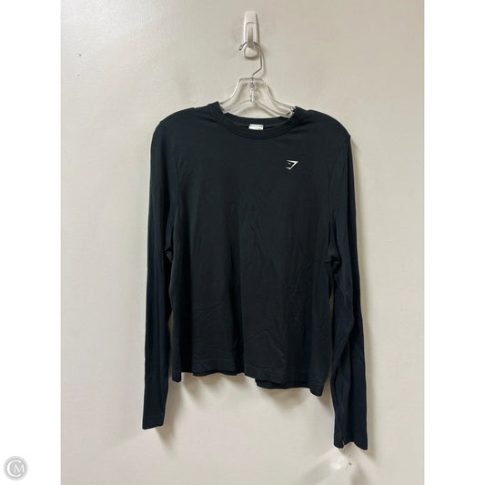 Athletic Top Long Sleeve Crewneck By Gym Shark In Black, Size: M