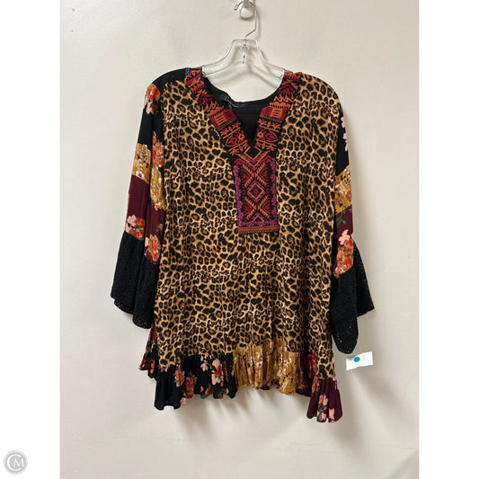 Tunic Long Sleeve By Calessa In Black, Size: Xl