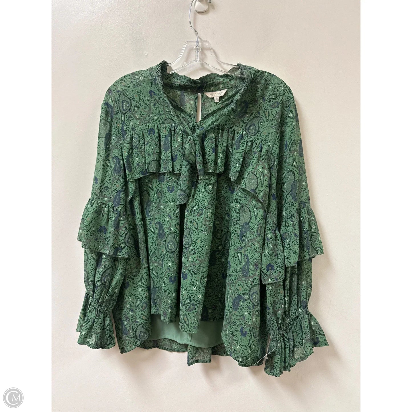 Top Long Sleeve By Lucky Brand In Green, Size: Xl