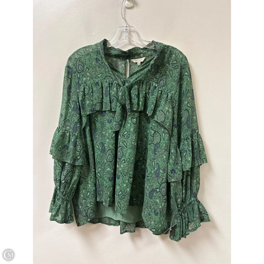 Top Long Sleeve By Lucky Brand In Green, Size: Xl