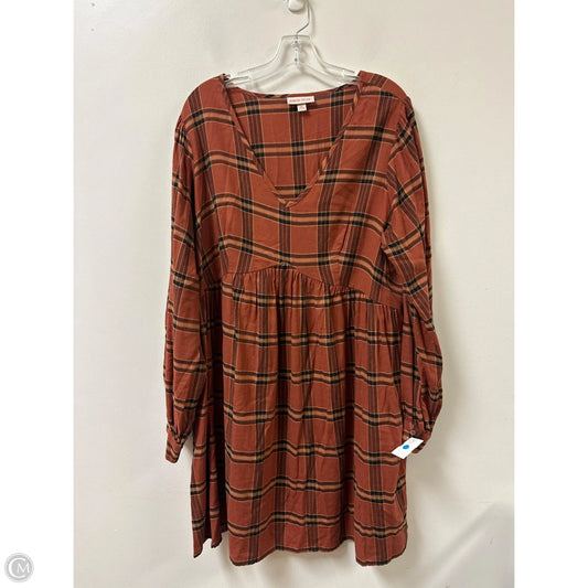 Dress Casual Midi By Knox Rose In Orange, Size: 1x