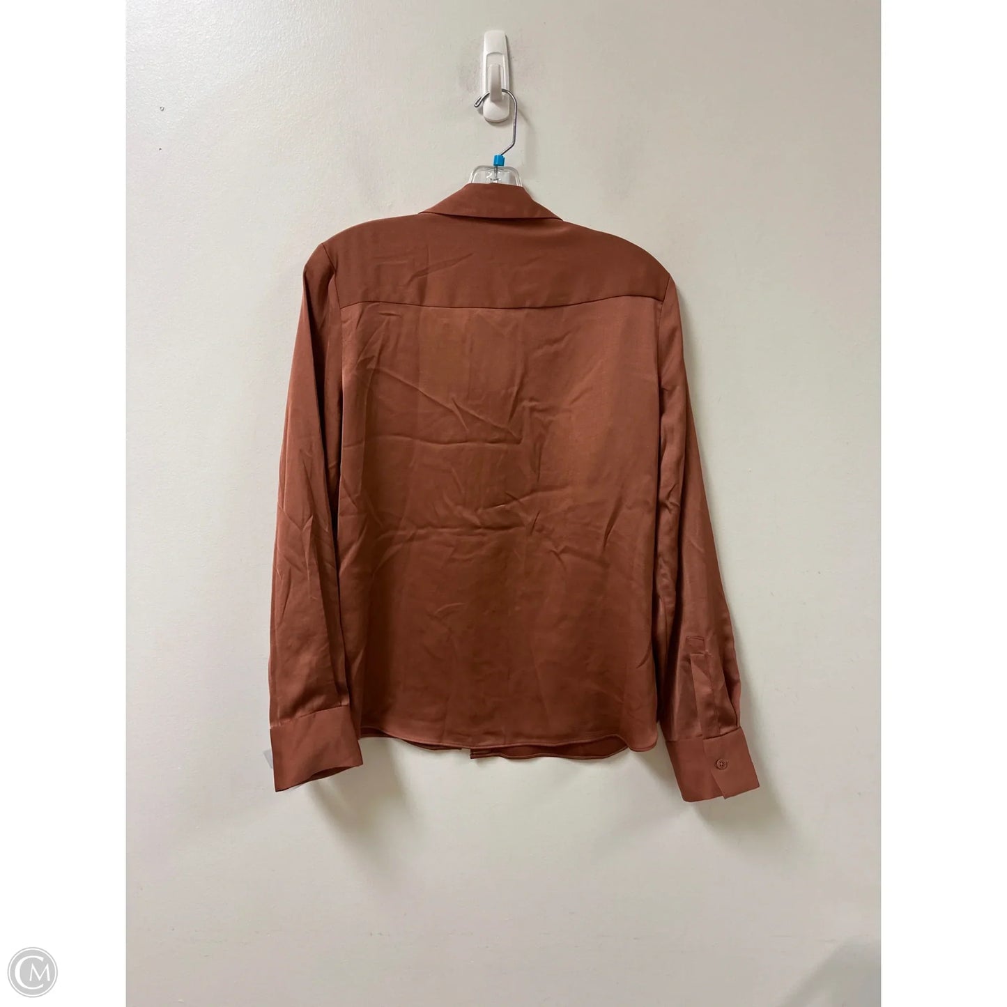 Blouse Long Sleeve By A New Day In Brown, Size: S
