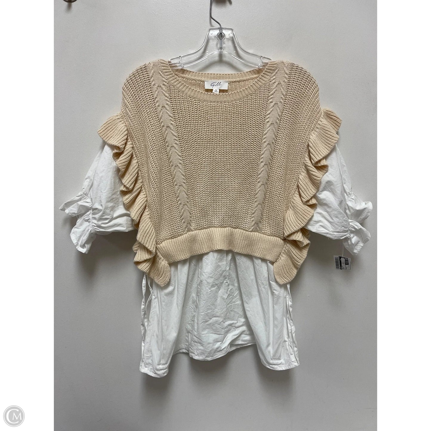 Tunic Short Sleeve By Gilli In Cream, Size: M