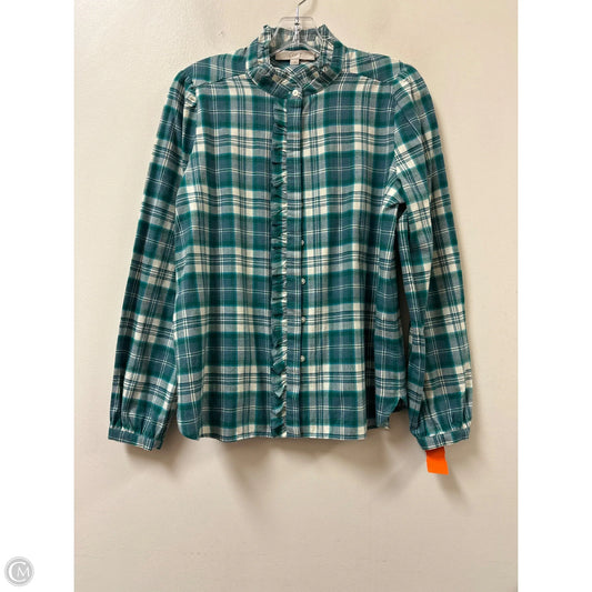Blouse Long Sleeve By Loft In Green, Size: M