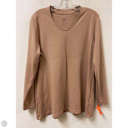 Top Long Sleeve By Isaac Mizrahi Live Qvc In Brown, Size: L