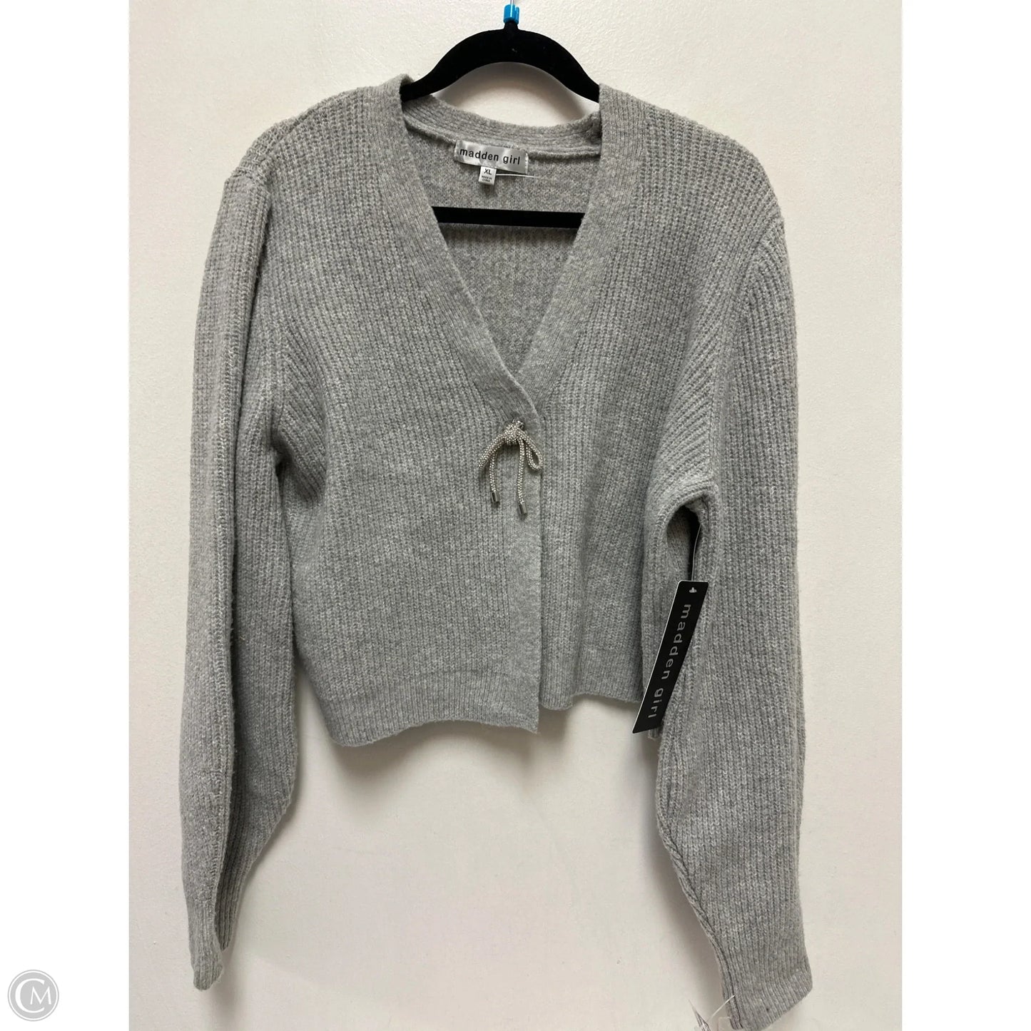 Sweater Cardigan By Madden Girl In Grey, Size: Xl