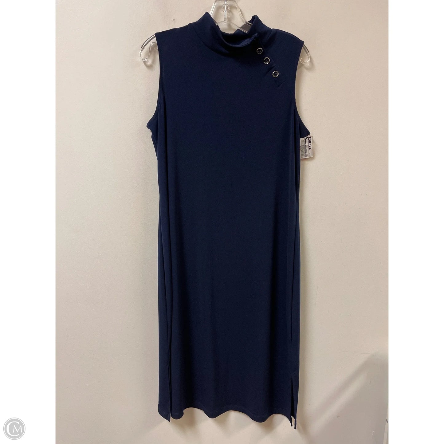 Dress Casual Midi By Susan Graver In Navy, Size: M