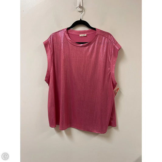 Top Short Sleeve By Kori America In Pink, Size: 2x