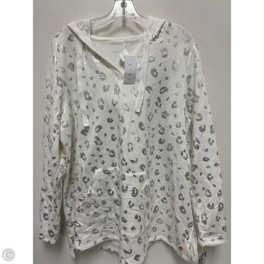 Athletic Sweatshirt Hoodie By Livi Active In Cream, Size: 2x