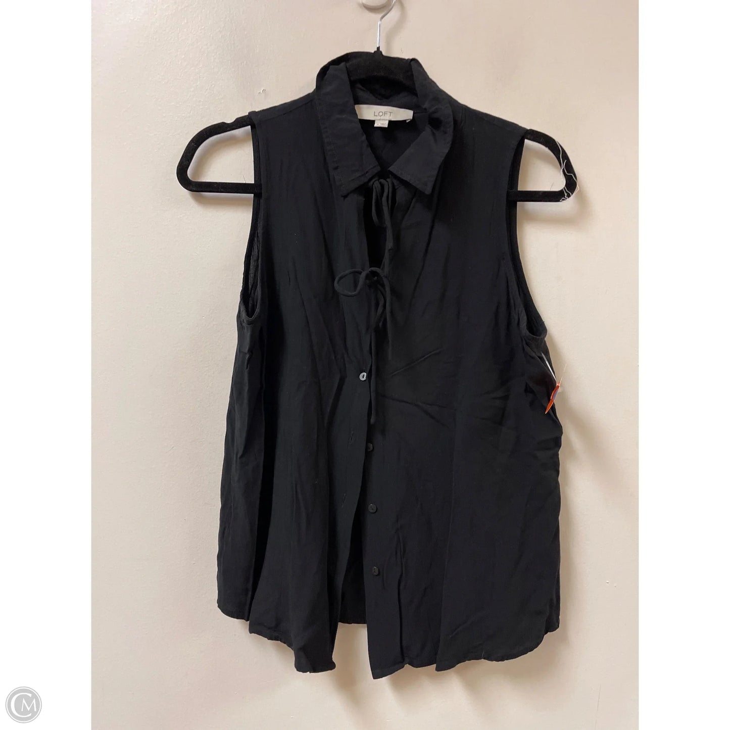 Top Sleeveless By Loft In Black, Size: M