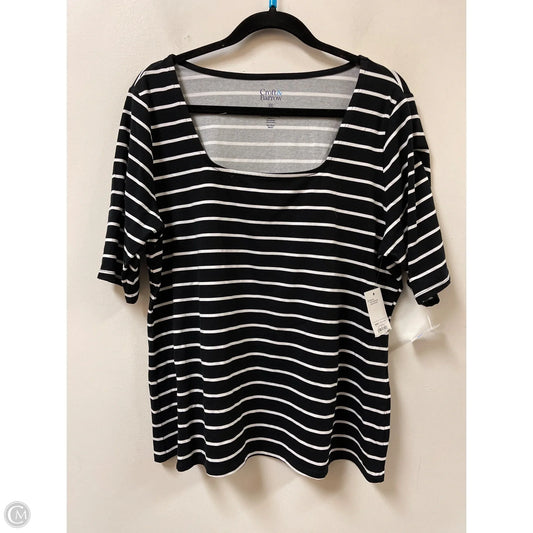 Top Short Sleeve By Croft And Barrow In Black, Size: 1x