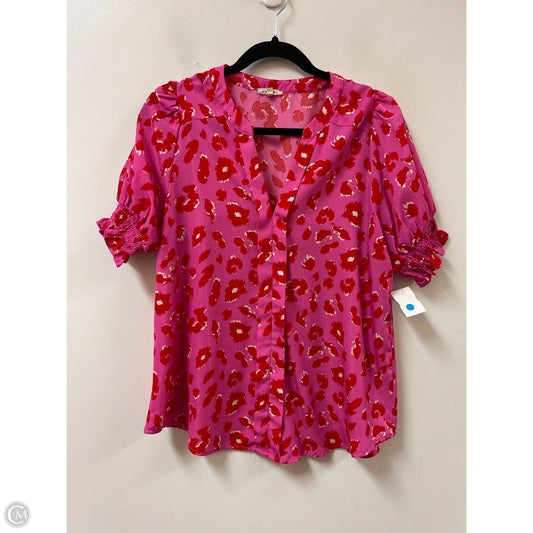 Top Short Sleeve By Jodifl In Animal Print, Size: S