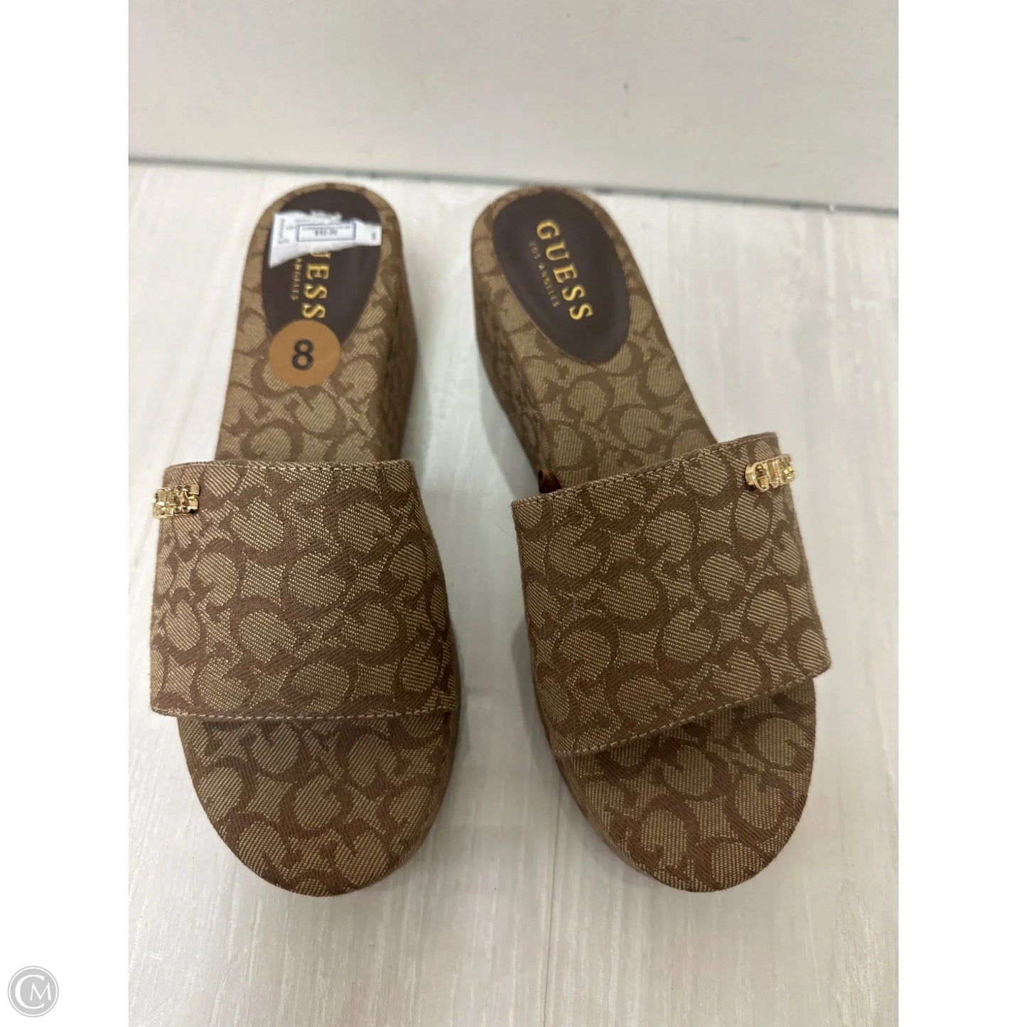 Sandals Heels Wedge By Guess In Brown, Size: 8