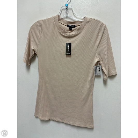 Top Short Sleeve By Express In Cream, Size: M