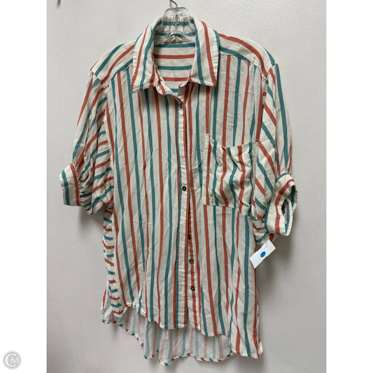 Blouse Short Sleeve By Entro In Striped Pattern, Size: S