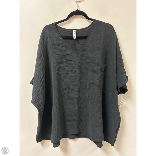 Top Short Sleeve By Zenana In Black, Size: 3x