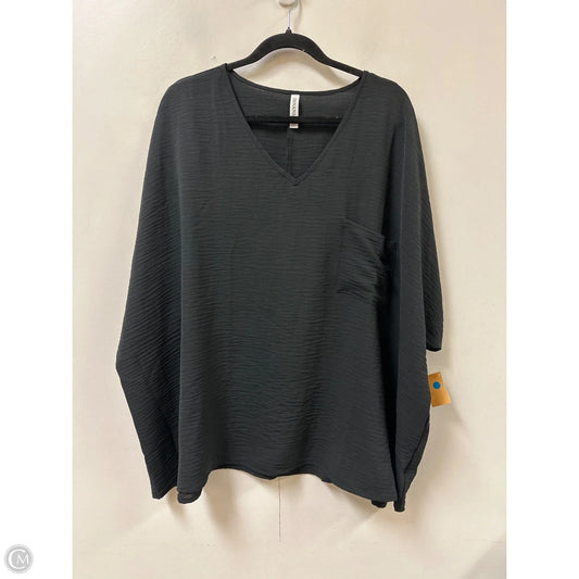Top Short Sleeve By Zenana In Black, Size: 3x