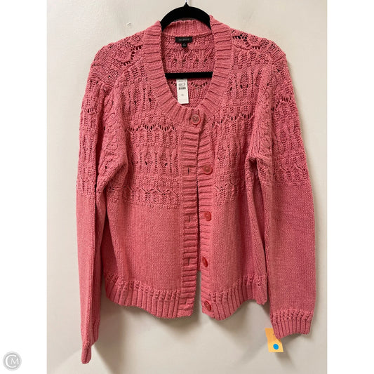 Sweater Cardigan By Talbots In Pink, Size: Xl
