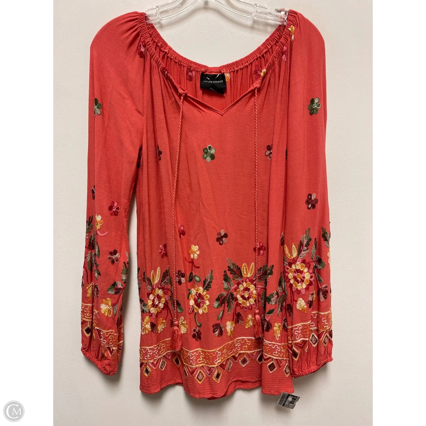 Top Long Sleeve By Clothes Mentor In Orange, Size: M