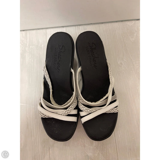 Sandals Heels Wedge By Skechers In White, Size: 11
