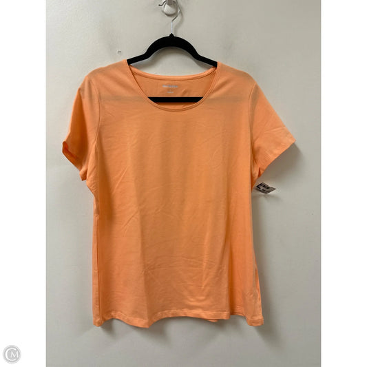 Top Short Sleeve By Kim Rogers In Orange, Size: L