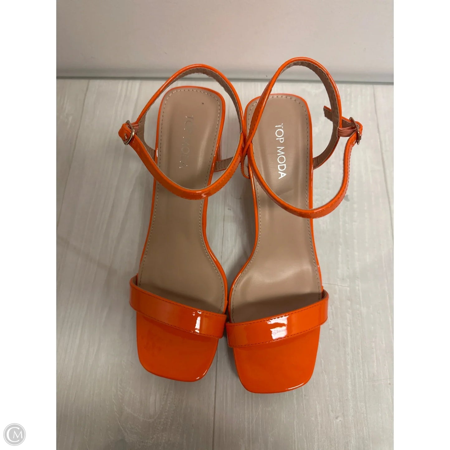 Shoes Heels Block By Top Moda In Orange, Size: 9