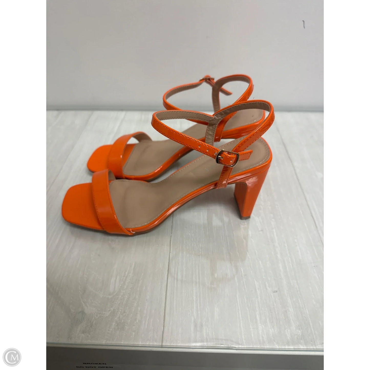 Shoes Heels Block By Top Moda In Orange, Size: 9
