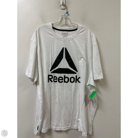 Athletic Top Short Sleeve By Reebok In White, Size: 3x