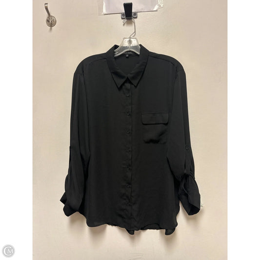 Blouse Long Sleeve By Pleione In Black, Size: Xl