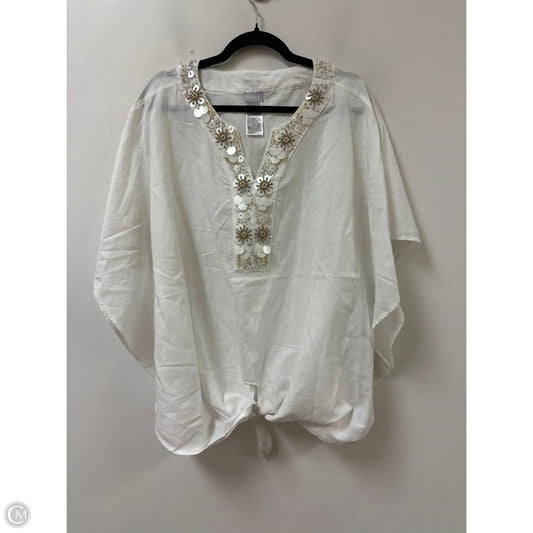 Tunic Short Sleeve By Chicos In White, Size: Xl