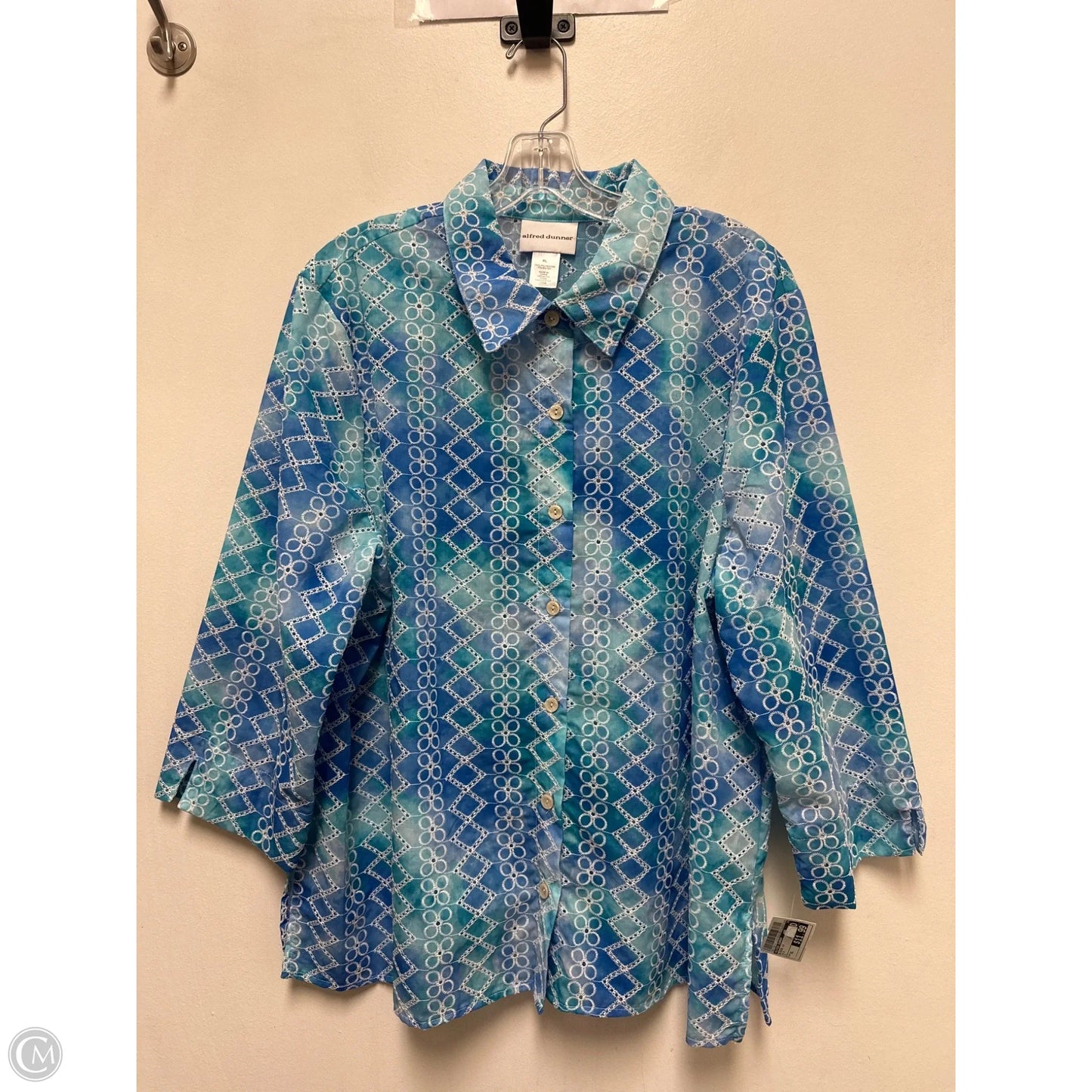 Blouse Long Sleeve By Alfred Dunner In Blue, Size: Xl