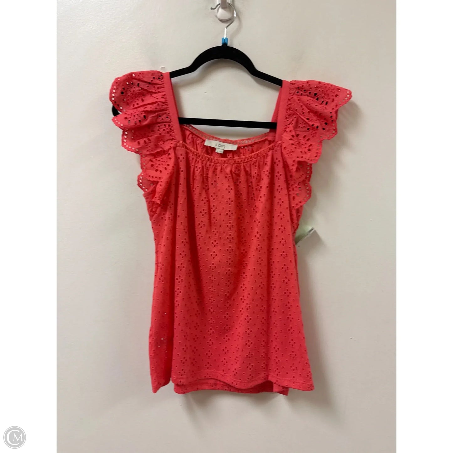 Top Short Sleeve By Loft In Coral, Size: M