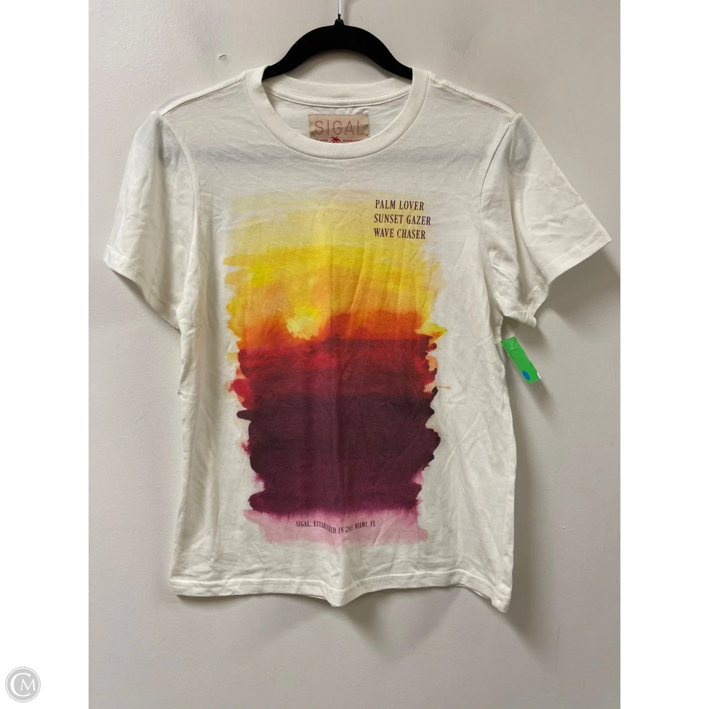 Top Short Sleeve By Sigal In White, Size: M