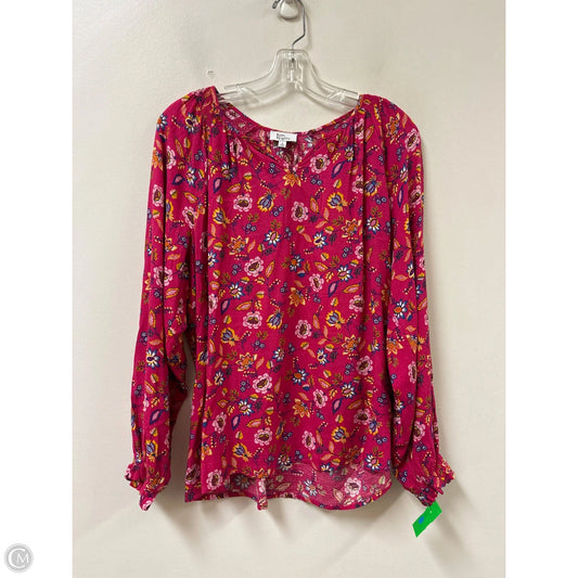 Top Long Sleeve By Kim Rogers In Pink, Size: S