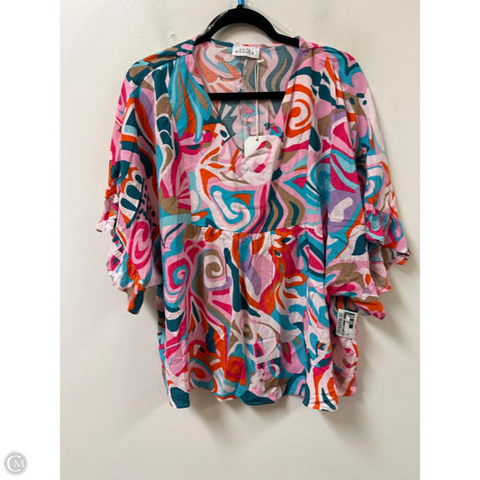 Top Short Sleeve By Emily Wonder In Multi-colored, Size: L