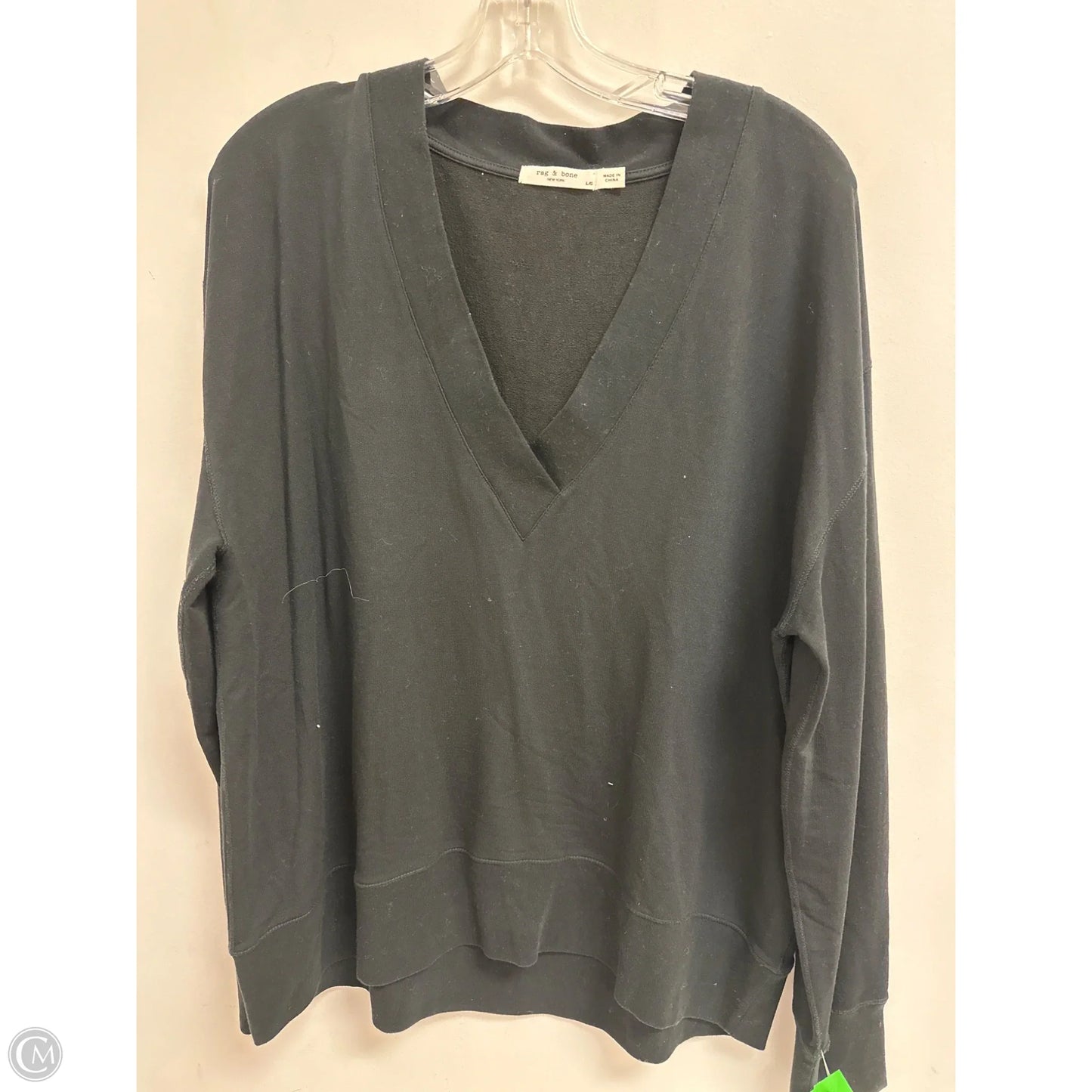 Top Long Sleeve By Rag And Bone In Black, Size: L