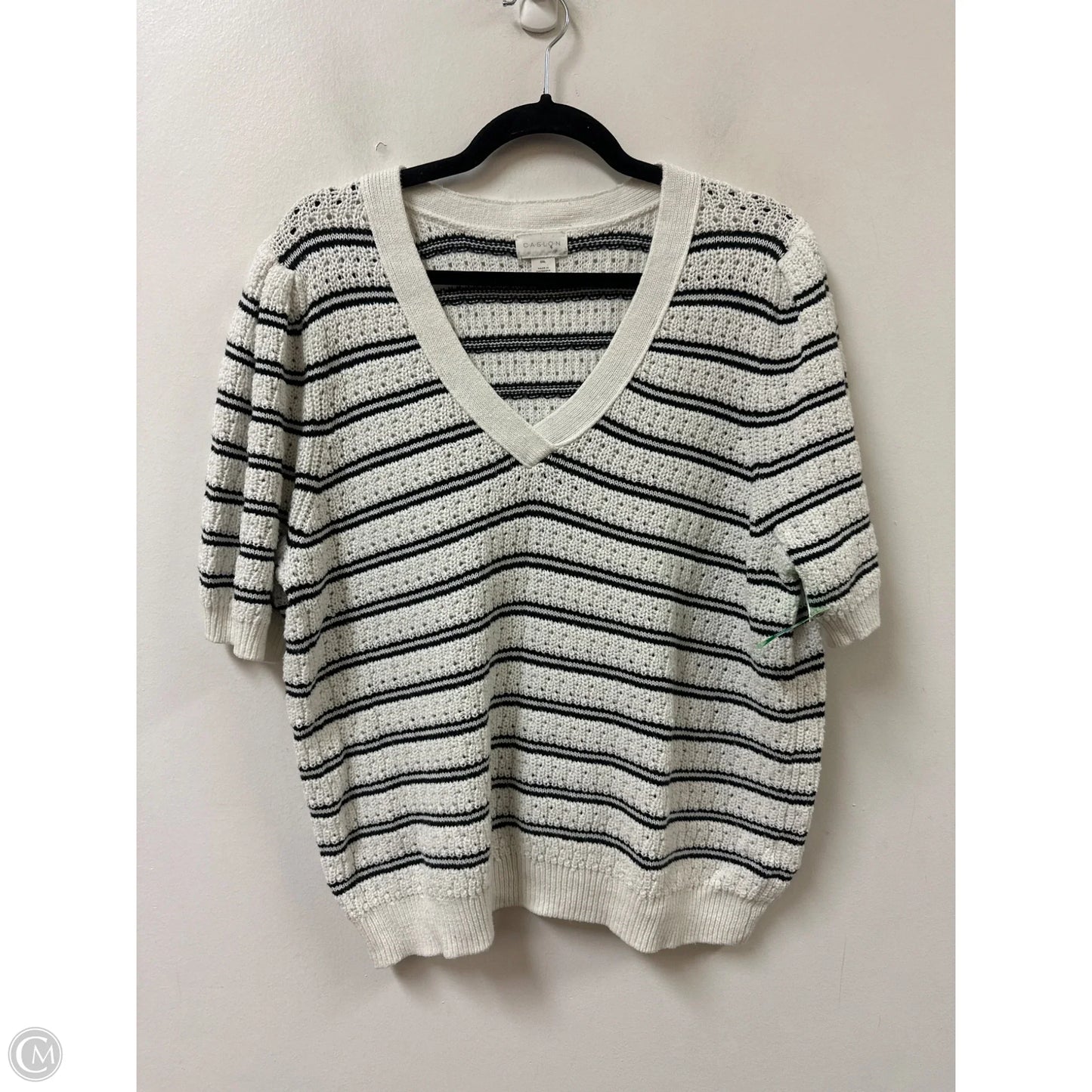 Sweater Short Sleeve By Caslon In White, Size: 1x